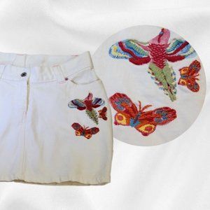 Marks & Spencer Embroidered Butterflies and Bird Skirt - Size: UK 10